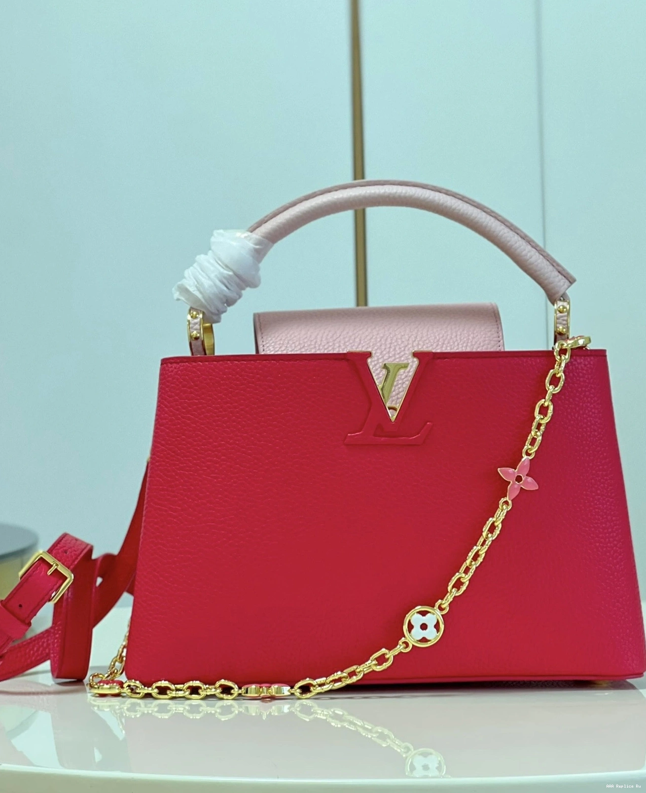 AAA Pruses Bags LOUIS CAPUCINES VUITTON MM 0815